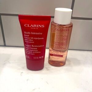 NEW! Clarins travel bundle! Moisturizer and micellar cleanser